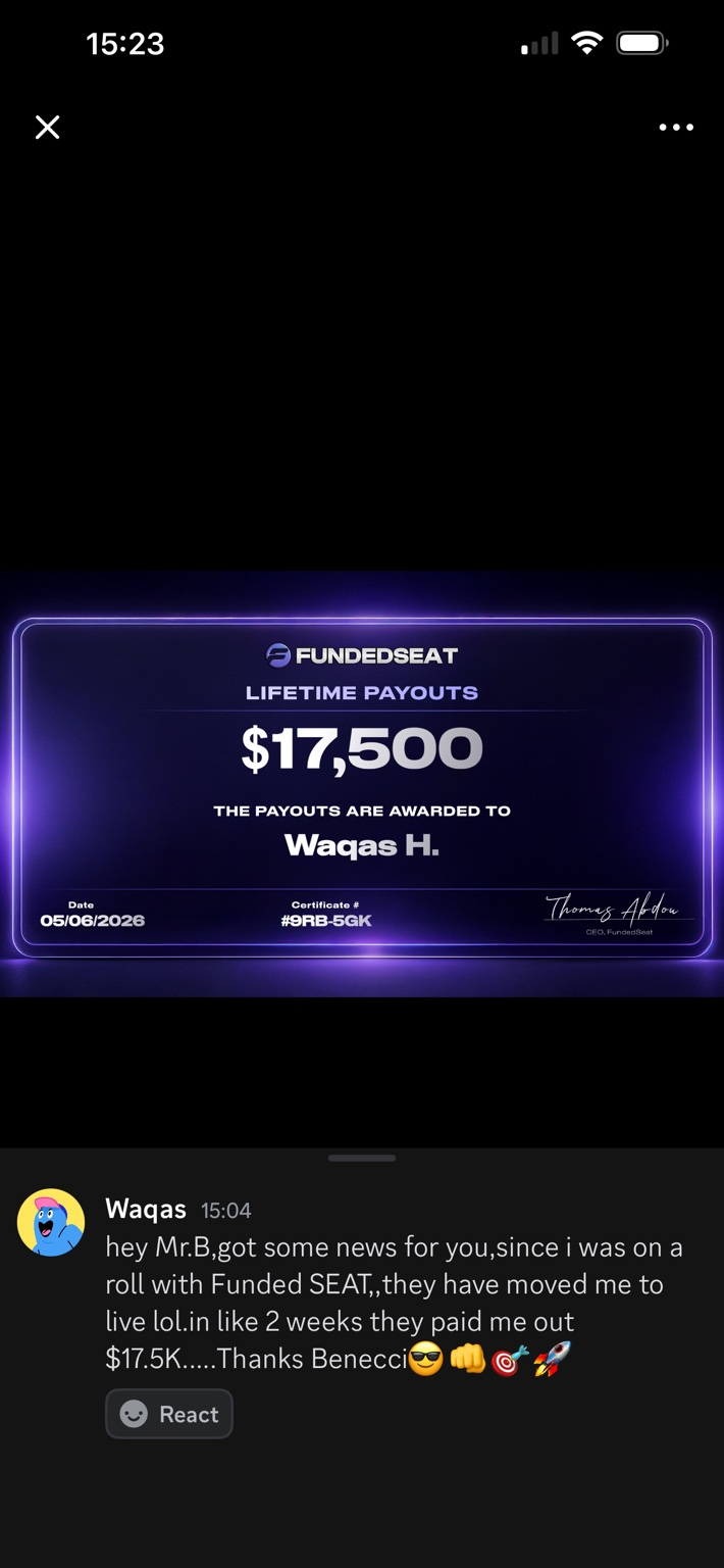 FundedSeat lifetime payouts $17,500 with student message